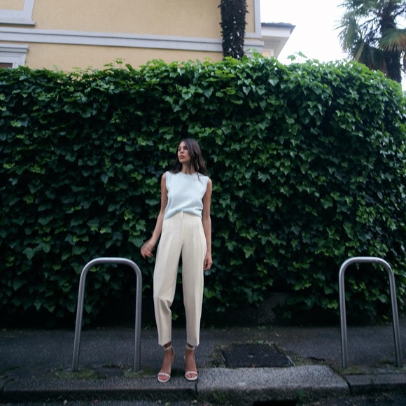 Lime green high waist Zara dress pants M/28 - Picture 1 of 7